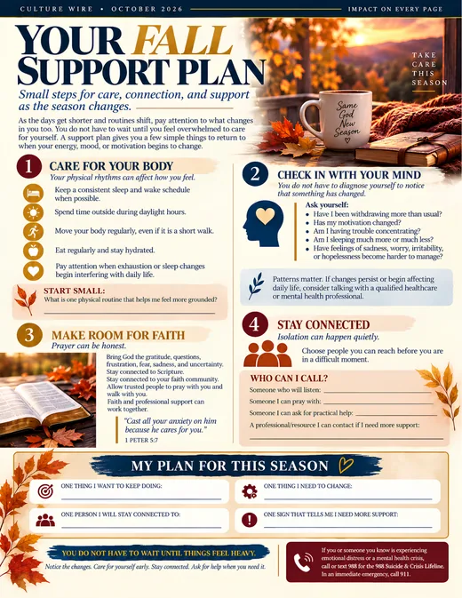 Your Fall Support Plan: small steps for care, connection, and support