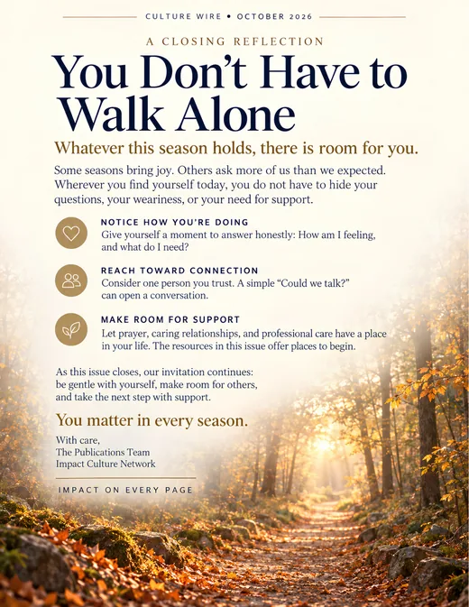 A closing reflection: You Don't Have to Walk Alone