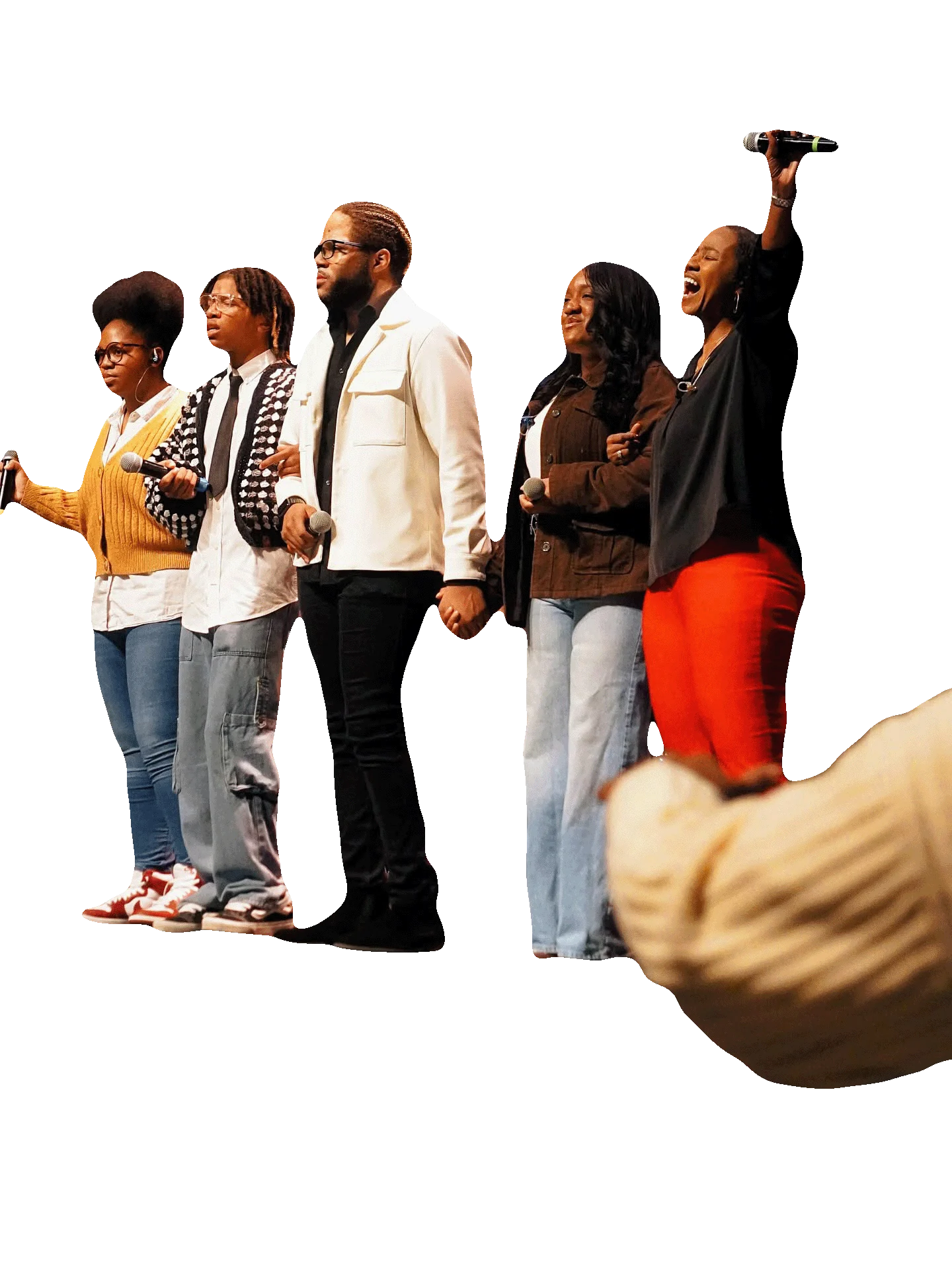 The ICN worship team leading on stage