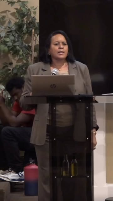 Teaching from the pulpit at Revelation Hall